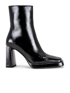 Jeffrey Campbell Maximal Low Black High-Shine Block Heel Ankle Boot - Women's